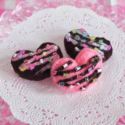 カラフル カラースプレー フェルトクッキー3個セット フェルトおもちゃ