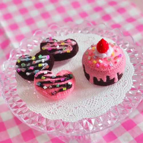 カラフル カラースプレー フェルトクッキー3個セット フェルトおもちゃ