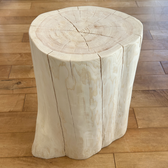 檜　ひのき　ヒノキ　スツール　丸太　＃15 HINOKI LOG STOOL 森の丸太スツール＜ヒノキ磨き仕上げ