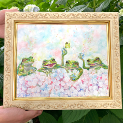 ◉一点物再販不可】かえる 蛙の絵 壁に飾る 玄関に飾る 新居 引っ越し