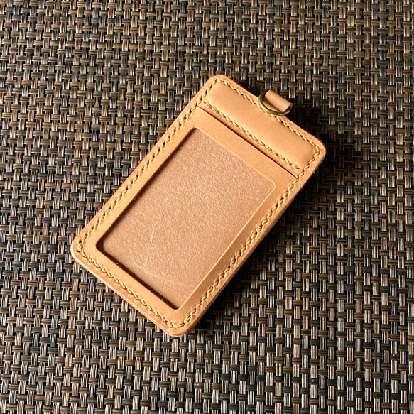 【2面+鍵ﾎﾟｹｯﾄDｶﾝ・生成り・初期手入済】IDカードケース CC2k-30ki_init パスケース 250304 3枚目の画像