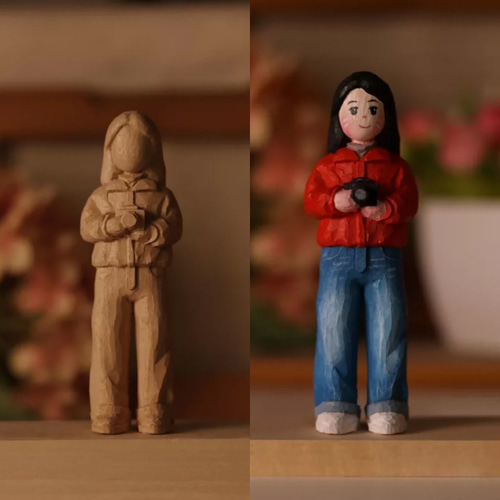 画像提供で手作りオーダー！祝日や祭りにぴったりな木彫り人形、素敵な