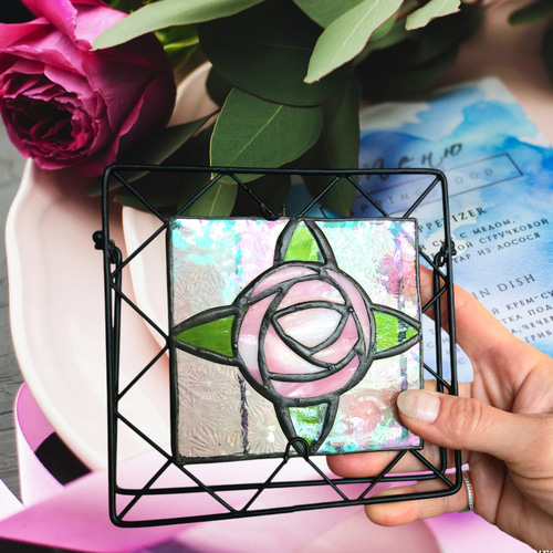 プチステンドグラス 薔薇