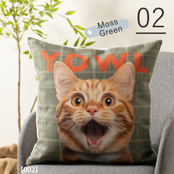 Purr Purr パーパー ネコ柄 クッションカバー キャット チェック 45×45cm pur-cushion 3枚目の画像