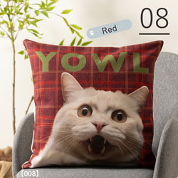 Purr Purr パーパー ネコ柄 クッションカバー キャット チェック 45×45cm pur-cushion 9枚目の画像