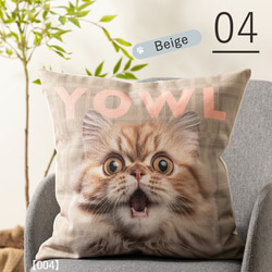 Purr Purr パーパー ネコ柄 クッションカバー キャット チェック 45×45cm pur-cushion 5枚目の画像