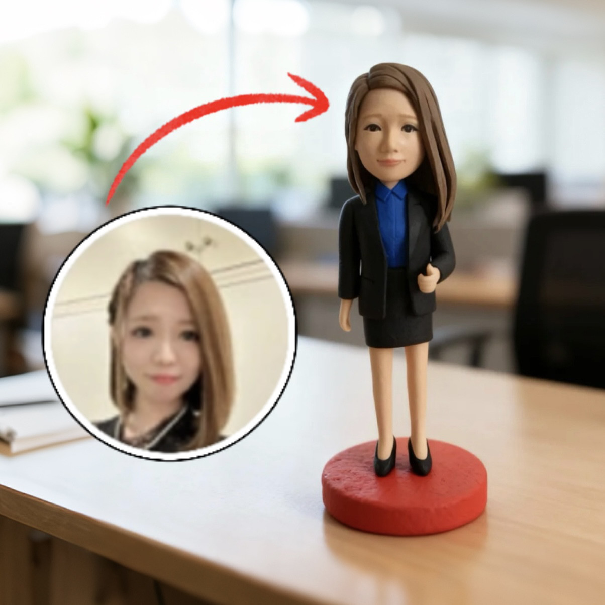 【オーダーメイド】お写真から 女性の頭部だけのオリジナルフィギュア スーツ 記念品 贈り物 ポーズと服装は固定 8,985円