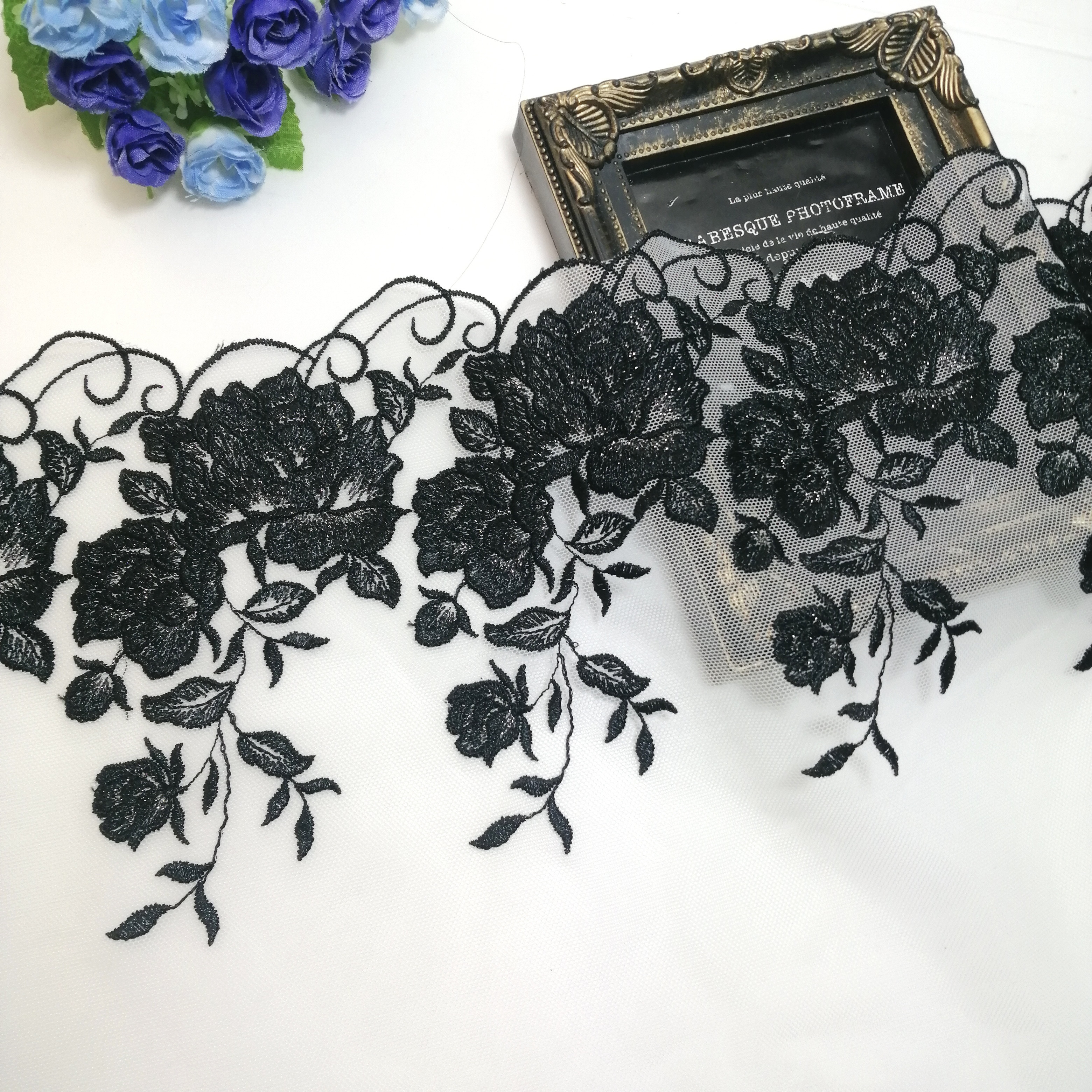 レース着物の華やき帯パネル生地　ハンドメイド