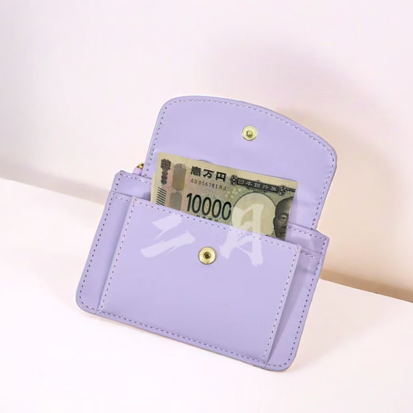 軽いコンパクトウォレット、皮革財布、ファスナー付き、ブラウン、ブラック、カードケース、N50304 2枚目の画像