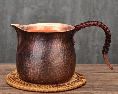 TQ111 鎚起銅器 銅 400ml 片口 銅製 酒器 ぐい呑み お猪口 冷酒 グラス