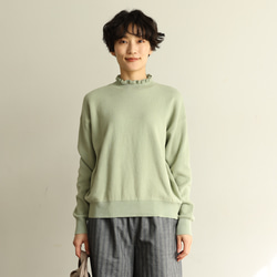 ★サンプルセール　1点のみ★2000円オフ★ニット コットン100％プルオーバー 裏葉柳 240303-1（057） 3枚目の画像