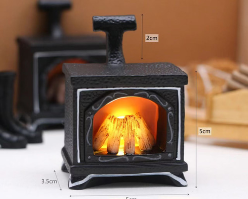 ミニチュア焚き木ストーブ ドールハウス暖炉 ミニチュア暖房器具