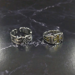 大特価オープン価格　silver925 真鍮　メキシカンリング　セット　メンズ　指輪　フリーサイズ　 4枚目の画像