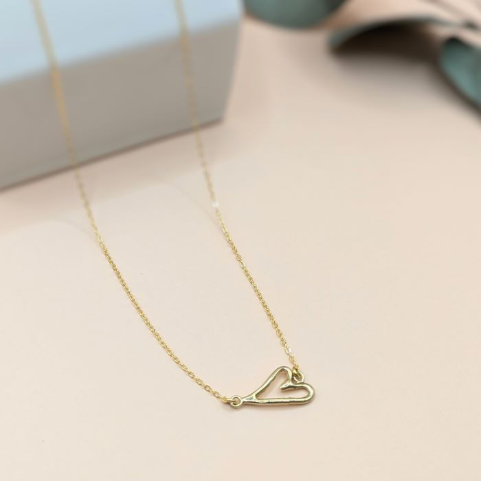 ＊ハートの雲＊　フワフワ可愛いハートモチーフのネックレス（真鍮） 4,976円