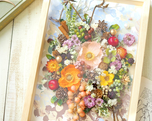 水彩画　優しい花の絵　私の誕生日 絵 プレゼント 幸せアート 「花のオーロラ」 小さいサイズ 出産