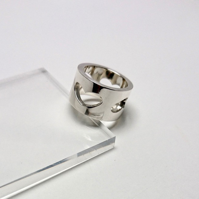 【G2MIX】Silver925 ハートホール フラットリング