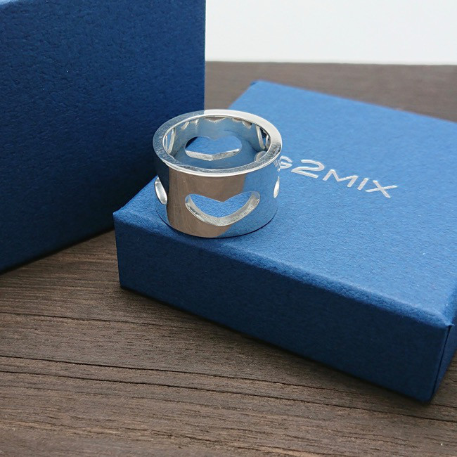 【G2MIX】Silver925 ハートホール フラットリング