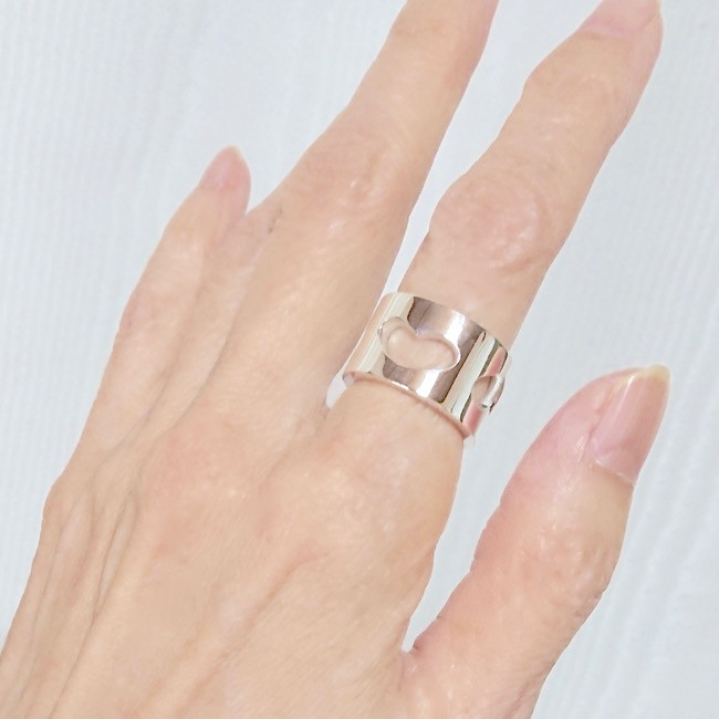 【G2MIX】Silver925 ハートホール フラットリング