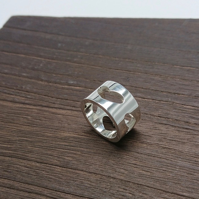 【G2MIX】Silver925 ハートホール フラットリング