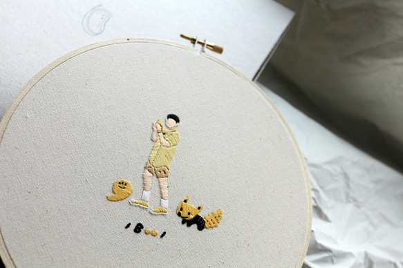 カスタマイズされた手作りのミニチュアキャラクター刺繍絵画 6 インチ