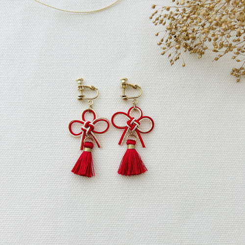 ☆❤️ ピアス　水引　イヤリング　和装　　タッセル　着物 ☆❤️ ピアス 水引 イヤリング 和装 パール 洋装 タッセル 着物