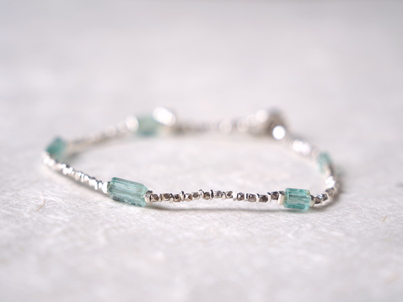 -Emerald- silver bracelet 2枚目の画像
