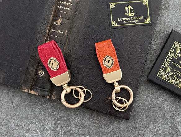 イニシャル入りレザーキーホルダーMINI 9枚目の画像