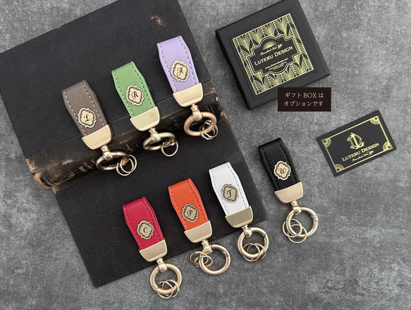 イニシャル入りレザーキーホルダーMINI 3枚目の画像