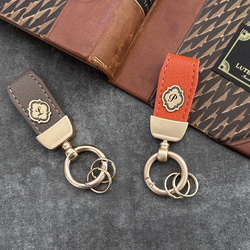 イニシャル入りレザーキーホルダーMINI 14枚目の画像