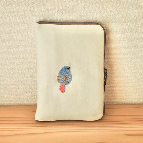 ブックポーチ◇小鳥と暮らしの雑貨（キナリ） ブックカバー こ