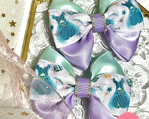 リボン　ヘアゴム♡セレシャムリボン♡マスタード♡ハンドメイド ジャスミンカラーkidsリボンヘアゴム ヘアゴム myuma.ribbon 通販