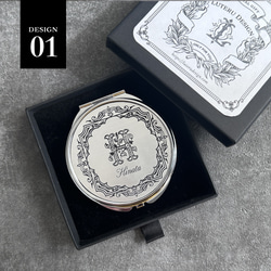 【イニシャル＆名入れ】コンパクトミラー 5枚目の画像