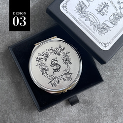 【イニシャル＆名入れ】コンパクトミラー 9枚目の画像