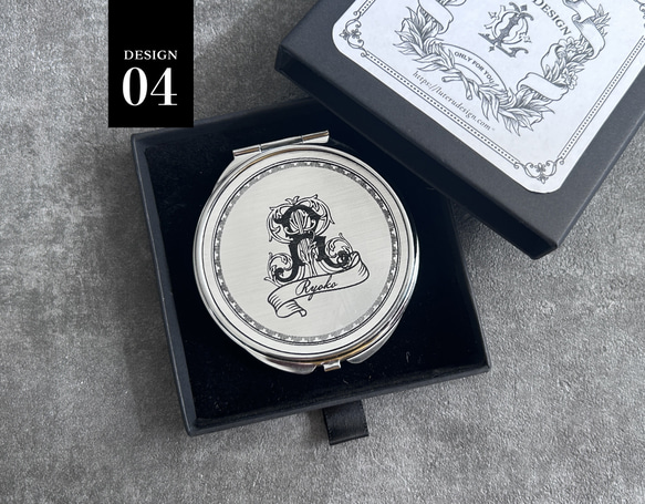 【イニシャル＆名入れ】コンパクトミラー 11枚目の画像