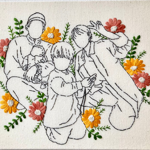 写真から作る にがおえ刺繍ボード【花刺繍：ガーベラ】 その他