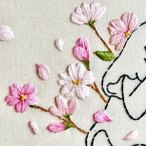 【さくらさん専用】中国刺繍画（額付き） 3点セット 刺繍絵・夜桜・壁飾り・インテリア・No.250426-05・梱包サイズ80