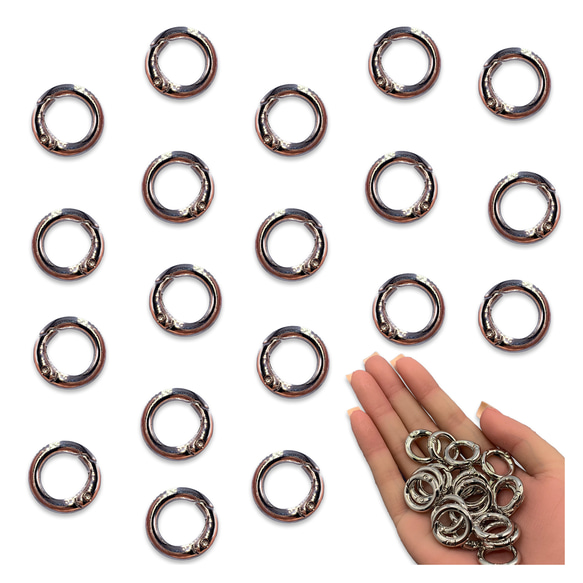 カラビナ 丸 シルバー 20ｍｍ 20個 サークル リング 金具 キーリング キーホルダー ナスカン  BD4180 1枚目の画像