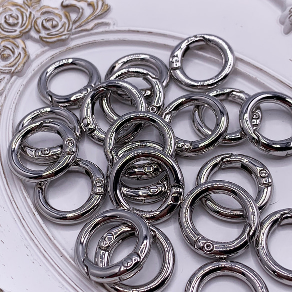 カラビナ 丸 シルバー 20ｍｍ 20個 サークル リング 金具 キーリング キーホルダー ナスカン  BD4180 4枚目の画像