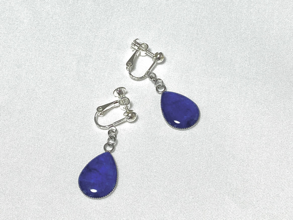 琵琶湖コーデ”】近江瑠璃細工『青の花しずく』あおばなのイヤリング