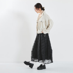 下半身のお悩みを解決♪ロングシーズン着回せる ドットシアーバルーンスカート 25032 17枚目の画像