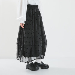 下半身のお悩みを解決♪ロングシーズン着回せる ドットシアーバルーンスカート 25032 18枚目の画像