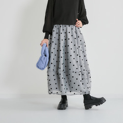 下半身のお悩みを解決♪ロングシーズン着回せる ドットシアーバルーンスカート 25032 11枚目の画像