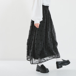 下半身のお悩みを解決♪ロングシーズン着回せる ドットシアーバルーンスカート 25032 15枚目の画像