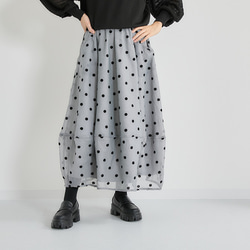 下半身のお悩みを解決♪ロングシーズン着回せる ドットシアーバルーンスカート 25032 8枚目の画像