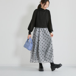 下半身のお悩みを解決♪ロングシーズン着回せる ドットシアーバルーンスカート 25032 6枚目の画像