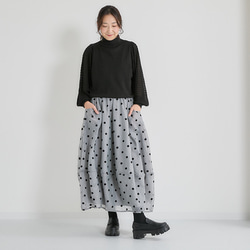 下半身のお悩みを解決♪ロングシーズン着回せる ドットシアーバルーンスカート 25032 3枚目の画像
