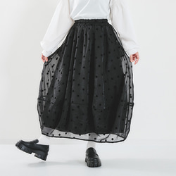 下半身のお悩みを解決♪ロングシーズン着回せる ドットシアーバルーンスカート 25032 13枚目の画像
