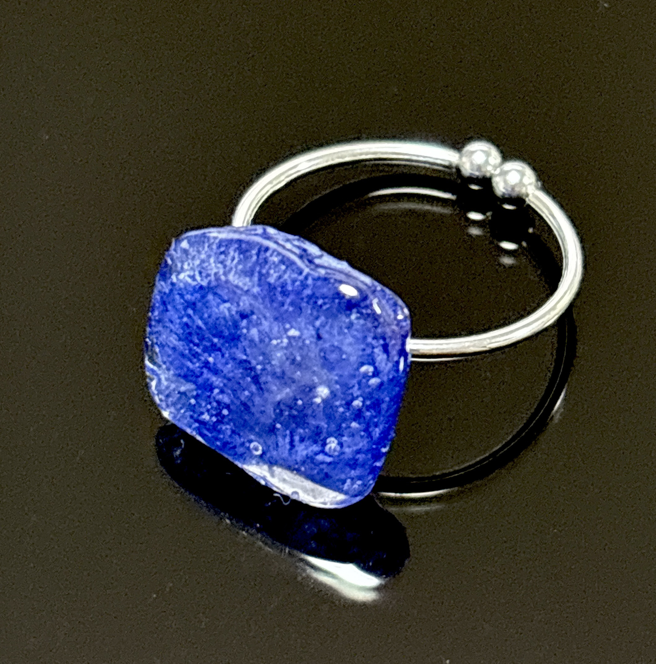 【blue ever】ブルーエバー　天然あおばなのリング (石型大)草津ブランド 4,224円