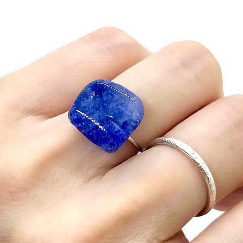 blue ever】ブルーエバー 天然あおばなのリング (石型大)草津ブランド