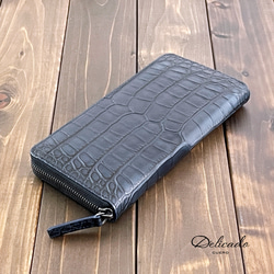 アリゲーター × ルガトショルダー 長財布 ワニ革 ダークナイト